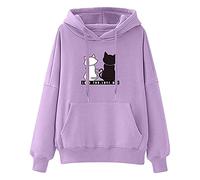 Ybing Pullover Damen Hoodie Langarm V Ausschnitt Pullover Sweatshirt Kapuzenpullover Einfarbig Drawstring Top Sale Angebote