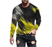 Ybing Sale Angebote Langarmshirt Herren Batik Langarm Sport Tshirt Lässig O-Ausschnitt Pullover Schlank Tie Dye Oberteile Dünne Longsleeve T-Shirt Regulär Basic Top Bequem