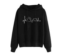 Ybing Sweatjacke Damen Zipper Hoodie mit Kapuze Casual Einfarbig Jacke Slim Fit Übergangsjacke Langarm Kapuzenjacke Sportjacke Leichte Mantel Kapuzenullover Übergangsmantel Happy New Year 2024