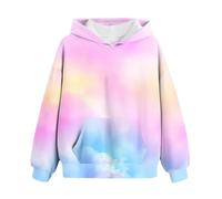 Ybing Tie Dye Hoodie Mädchen Bunt Batik Kapuzenpullover Casual Sweatshirt mit Kapuze Unisex Locker Kapuzenpulli Klassisch Hoody Oberteile mit Tasche Herbst Winter Pullover Teenager Mädchen Kleidung
