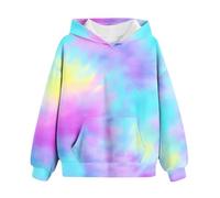 Ybing Tie Dye Hoodie Mädchen Bunt Batik Kapuzenpullover Teenager Mädchen Kleidung Casual Sweatshirt mit Kapuze Unisex Locker Kapuzenpulli Klassisch Hoody Oberteile mit Tasche Herbst Winter Pullover