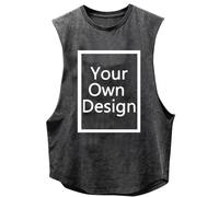 Ybing Unterhemd Herren Selbst Gestalten Vorne Druck Tank Top Sportshirt Individuell Bedrucken Lassen Männer Exklusive Individualisierung Fitnessshirt Mit Foto Text Logo Persönlichkeit Tanktops