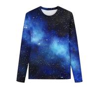 Ybing Warehouse Deals Angebote Galaxie Langarmshirt Mädchen 3D Galaxy Bedrucken Pullover Y2K O-Ausschnitt Bluse Modische Sweatshirt Locker Pulli Leichte Langarm Tshirt Bequem