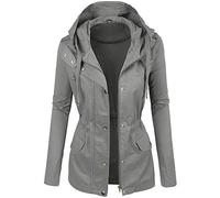 YBIRAL 2019 Neu Damen Übergangsjacke mit Kapuze Ladies Basic Übergroß Leichte Jacke Mantel Parka Outdoorjacke