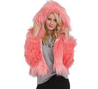 YBIRAL Pelz Mantel Damen Kunstpelz Winter Elegant Warm Flauschig Outwear Faux Fur Kurz Coat Kapuzenjacke Wintermantel 10 Farben,S-3XL