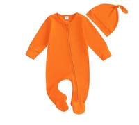 YCBMINGCAN Baby Strampler mit Füßen, Schlafanzug Set aus Baumwollmischung für Neugeborene, Unisex Schlafoverall mit Mütze für Jungen & Mädchen