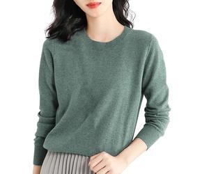 YCBMINGCAN Baumwoll Pullover Damen langärmelig, Rundhalsausschnitt, leicht, weich, Strickpullover, Strickbluse Winter Pullover Für Damen (Blue, S)