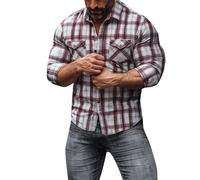 YCBMINGCAN Black Friday Angebote 2024 Weihnachtshemd Herren Holzfällerhemd Herren Hemd Kariertes Freizeithemd Flanellhemden Arbeitshemd Warm Holzfällerhemd Regular fit Hemd Herren Langarm Bügelfrei