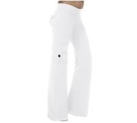 YCBMINGCAN Blitzangebote-des-Tages Cargohose Damen Sporthose Baggy High Waist Yoga Hosen Weites Bein Jogginghose mit Tasche Streetwear Freizeithose Vintage Hosen Frauen für Sport,Fitness,Freizeit,Gym