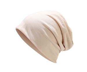 YCBMINGCAN Damen Chemo Mütze,Slouchy Baggy Beanie Chemo-Kopfbedeckung Caps Muslim Turban Dünne Leichte Unifarben Geflecht mit Zöpfe Slouch Mütze Schlafmütze Kopftuch (White-C, One Size)