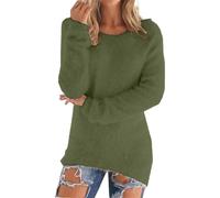 YCBMINGCAN Damen Teddy Fleece Pullover, Kuscheliges Sweatshirt mit Rundhals, Warmer Plüsch Pullover für Herbst & Winter, Weiches Sherpa Langarmshirt Oberteil