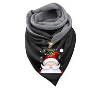 YCBMINGCAN Damen Weihnachtsschal Dreieckschal,Weich Strickschal Winterschal Herbstschal Winterschal,Hals-Tuch und Damenschal-Strick-Waren für Frühjahr Cape Herbstschal Dreieckstuch (Black, One Size)