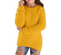 YCBMINGCAN Mädchen Kuschelpullover mit Teddy-Fleece, Warmer Winterpullover für Kinder & Teenager, Fleece Sweatshirt mit Rundhals, Langes Langarmshirt für Winter & Alltag