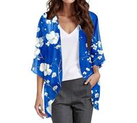 YCBMINGCAN Strickjacken für Damen,Kimono Damen Sommer Cardigan Kurz & Leicht | Eleganter Chiffon Bolero für Sommerkleid | Dünne Sommerjacke mit UV Sonnenschutz | Offener Überwurf mit 3/4 Arm,Festlich