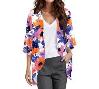 YCBMINGCAN Strickjacken für Damen,Kimono Damen Sommer Cardigan Kurz & Leicht | Eleganter Chiffon Bolero für Sommerkleid | Dünne Sommerjacke mit UV Sonnenschutz | Offener Überwurf mit 3/4 Arm,Festlich
