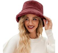 YCBMINGCAN Wintermütze Damen Bucket Hat Winter Warme Mütze Fischerhut Plüsch Damenmütze Einfarbig Fischermütze Winterhut Weich Eimerhut Freizeitmütze Outdoor Freizeit Mütze Damen Mädchen Unisex