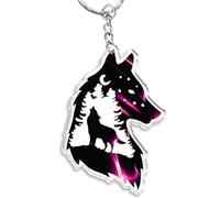 Ycchensying Schlüsselanhänger aus Acryl, Wolf, mit Anhängerring, Outdoor-Auto-Rucksack-Zubehör, für Camping, Reisen, Wandern, Rot/Ausflug, einfarbig (Getaway Solids), Einheitsgröße