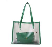 YCHUCH 2 Stück/Set Trendige Transparente Umhängetasche Handtasche Für Damen Perfekt Für Strandausflüge Tägliche Fahrten Transparente Strandtasche