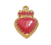 YCHUCH Edelstahl Kronen Herz Charm Anhänger Schmuckkomponente Für Die Herstellung Von Armbändern Handgefertigte Halsketten Accessoires Geschenk Für Sie Schmuckherstellung