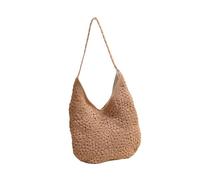 YCHUCH Elegante Blumen Schultertasche Aus Baumwolle Für Strandausflüge Stilvolle Und Praktische Designs Eimer Handtasche Für Modische Damen Stroh Geldbörse