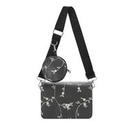 YCHUCH Stickerei Umhängetasche Große Kapazität Messenger Für Teenager Mädchen Frauen Messenger Crossbody Mit Kleiner Geldbörse Verstellbarer Schultergurt