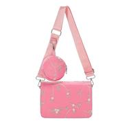 YCHUCH Stickerei Umhängetasche Große Kapazität Messenger Für Teenager Mädchen Frauen Messenger Crossbody Mit Kleiner Geldbörse Verstellbarer Schultergurt