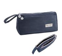 YCHYAN Federmäppchen Cord Stoff, Mehrschichtiges Federmäppchen Hohes Volumen, Mäppchen Aesthetic, Retrostil, Geeignet für Mädchen Teenager, Pencil Case Schulmäppchen für Schule und Büros (Blau)