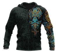 YCYR Unisex Hoodies 3D Druck Wikinger Keltischer Drache Pullover Hoody Streetwear, Mode Harajuku Casual Lose Sweatshirt,Hoodie,L