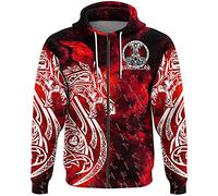 YCYR Wikinger Thors Hammer Schlange Tattoo Hoodie, Nordische Mythologie 3D Gedruckt Unisex Harajuku Streetwear Casual Langarm Pullover Sweatshirt,Zipper,7XL