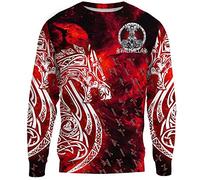 YCYR Wikinger Thors Hammer Schlange Tattoo Hoodie, Nordische Mythologie 3D Gedruckt Unisex Harajuku Streetwear Casual Langarm Pullover Sweatshirt,Sweater,XL