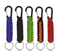 YDHfdc 5 Stück Paracord Schlüsselanhänger karabiner Multifunktion Geflochtene schlüsselband mit karabiner schlüssel anhänger für Outdoor,Camping, Wandern