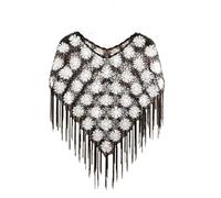 YDYAENIO Poncho Damen Dünner gehäkelter gestrickter Umhang for Damen, Jacken, Frau, Kleidung, Quasten, Schal, Poncho, Frauen, Wickelmäntel(White)