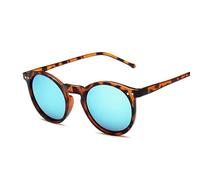 YEAG Vintage Leopard Runde Sonnenbrille Frau Katzenauge Spiegel Sonnenbrille Weibliche Designer Klassische Gradient, Leopardenmuster, goldfarben