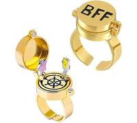 YeahBoom 2 Stück Beste Freunde für Immer Ringe,Einstellbar Offene Kappe Ring,Süßes BFF Ring,Freundschaftsring,Schmuckgeschenke für Frauen Mädchen