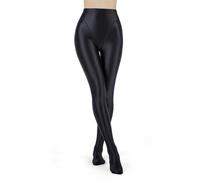 Yeahdor Damen Nylon Strumpfhose Glänzend Leggings mit Fußteil High Waist Pantyhose Slim Fit Leggings Pants Dessous Yoga Tanz Hosen Schwarz XL