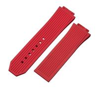 YEAHSO 25 * 17mm Weichgummi Silikon Transparent Weiß Blau Armband Uhrenzubehör Freetool Kompatibel mit Hublot Strap Big Bang Armband (Color : Red, Size : 1_Without Buckle)