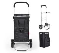 YEAUPE PRO Einkaufstrolley | Trolley groß 50 Liter, Stabiler Griff, Reflektoren | 3in1 Einkaufswagen mit Kühlfach | Einkaufstasche mit Rollen | Einkaufsroller, Handwagen | Schwarz