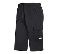 YEBIRAL Bermuda Shorts Herren Sport Shorts Freizeithose Schnelltrocknend Sporthose Cargo Capri Kurze Hose Lose Trainingshose viele Farben, auch Übergrößen bis 7XL(7XL,Schwarz)