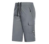 YEBIRAL Bermuda Shorts Herren Sport Shorts Freizeithose Schnelltrocknend Sporthose Cargo Capri Kurze Hose Lose Trainingshose viele Farben, auch Übergrößen bis 7XL(8XL,Grau)