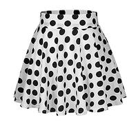YEBIRAL Damen Rock Einfarbig Polka-Punkt Elegante Sexy Hoher Taille Super Weich Dehnbar und Leicht Freizeit Plissiert MiniRöcke(XL,Weiß)