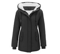 YEBIRAL damen sale angebote Mantel Wintermantel Warme Winter Jacke Einfarbig Mäntel Winterjacke mit Kapuze Windbreaker Gefüttert Dicker Fleecejacke Mode Outdoorjacke Winterparka Frauen Steppmantel