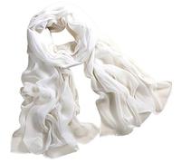 YEBIRAL Damen Schal Ganzjährig Chiffon Einfarbig Super Weich Deckenschal Halstuch(Weiß)