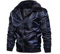 YEBIRAL Herren Bomberjacke mit Pelzkragen Winter Dick Fleece Gefüttert Militär Cargo Jacke Pilotenjacke Fliegerjacke Blouson