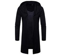 YEBIRAL Herren Strickjacke Slim Fit Männer Jacke mit Kapuze Lang Cardigan Strick Jacke Hoodie Sweatshirt Kapuzenpullover-Sweatjacke für Sommer Winter