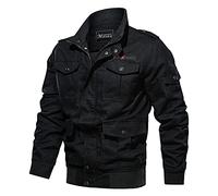 YEBIRAL Herren Übergangsjacke Leicht Winter Military Jacke Herbstjacke Bomberjacke Stehkragen Fliegerjacke Piloten Feldjacke Outdoor Army Jacke mit Multi Taschen