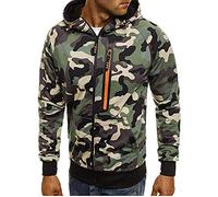 YEBIRAL Herren Zip Hoody Sweatjacke Kapuzenjacke Sport Fitness Training Sweatshirt Kapuzenpullover Camouflage Pullover Mit Kapuze Und Reißverschluss 7031(M,Grün)