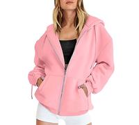 YEBIRAL Hoodie Damen Sweatjacke Oversize Zip Up Hoodie Y2k Kapuzenjacke Casual Pullover Oberteile Kapuzenpullover Herbst Winter Sweatshirt Jacke mit Kapuze
