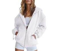 YEBIRAL Hoodie Damen Sweatjacke Oversize Zip Up Hoodie Y2k Kapuzenjacke Casual Pullover Oberteile Kapuzenpullover Herbst Winter Sweatshirt Jacke mit Kapuze