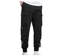 YEBIRAL Jogginghose Herren Hosen Cargohose Jogger Sporthose Männer Modern Jungen Slim Fit Freizeithose mit Taschen Cargo Pants Baumwolle Outdoor Hose