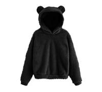 YEBIRAL Kapuzenpullover Damen, Teenager Mädchen Herbst Winter Teddy-Fleece Hoodie Mode Flauschig Oberteil Langarmshirt Sweatshirt Tops mit Kapuze